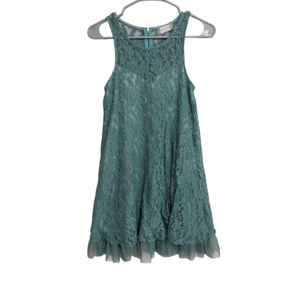 Altar'd State Teal Lace Formal Dress - Picture 1 of 3